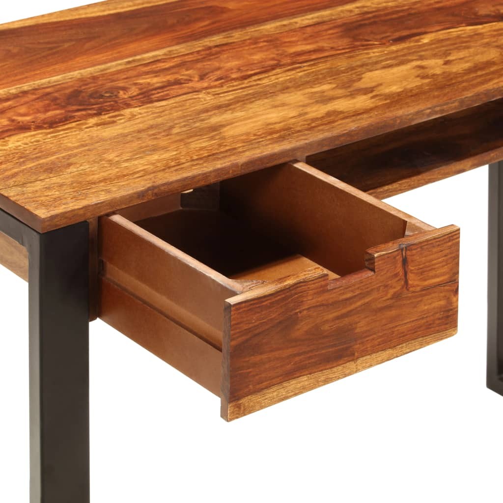 Desk 110x55x78 cm Solid Sheesham Wood and Steel